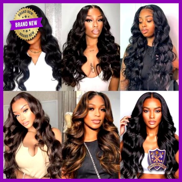 3 Bundles Brazilian Body Wave Human Hair with 2x6 HD Lace Closure 16 Inch main image 4